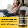 Cápsulas de Ashwagandha suplementares para suporte à resposta ao estresse